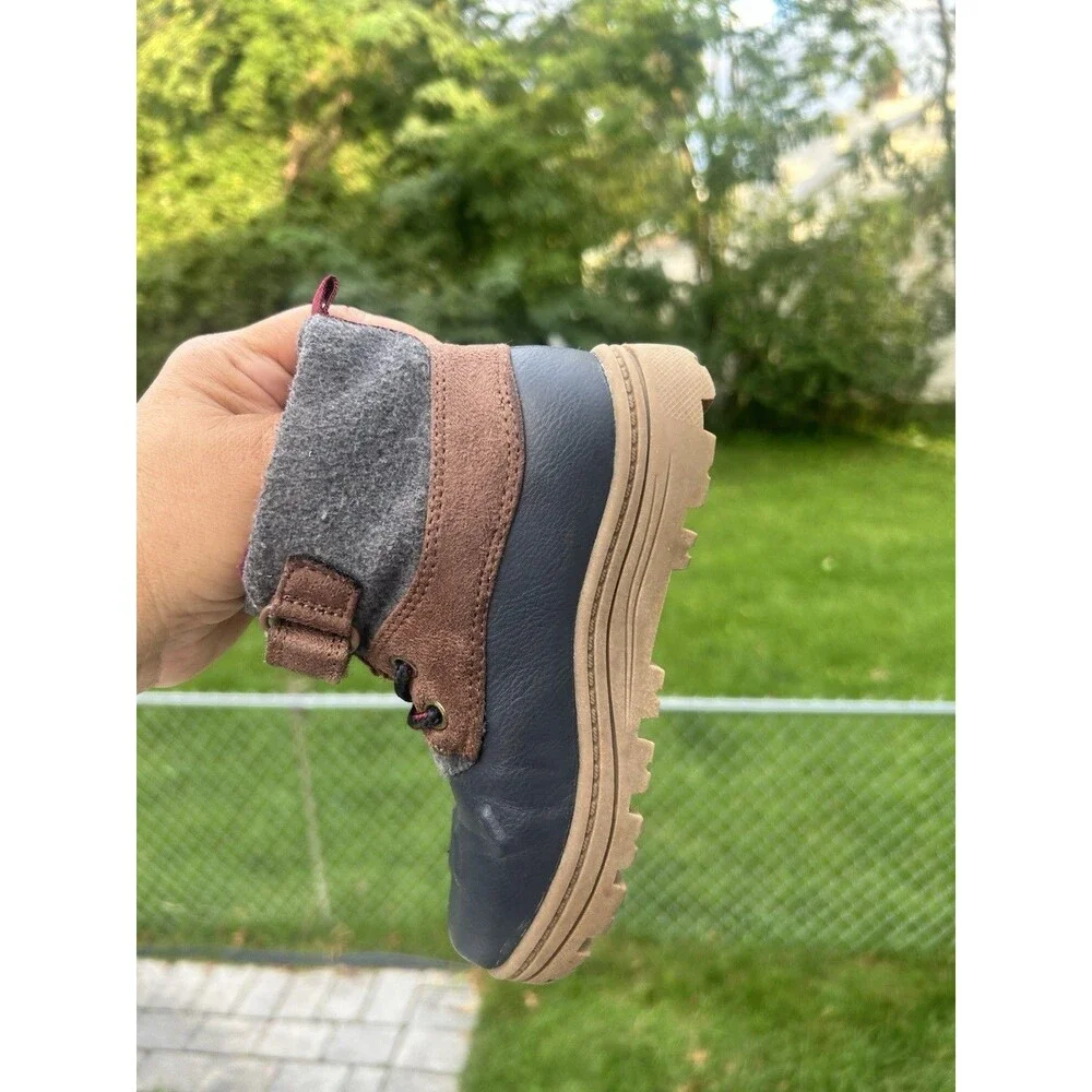 Carter's Kids US 10M EU 27 Gray Brown Blue Ankle Boots Hook & Loop